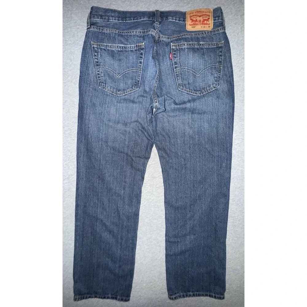 Levi 559 Relaxed Fit Straight Leg 33x30 Med Wash Men Women Jeans Buttery‎ Soft